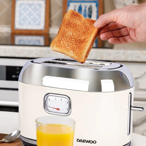 Tostador de Pan Daewoo Retro Breakfast 2 Rebanadas Blanco DST-6584 For Sale