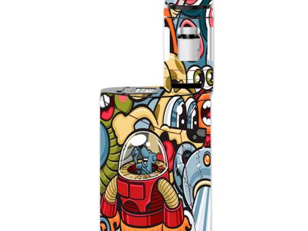 Aliens Cartoon Collage Sticker  Smok GX350 Skin Online Hot Sale