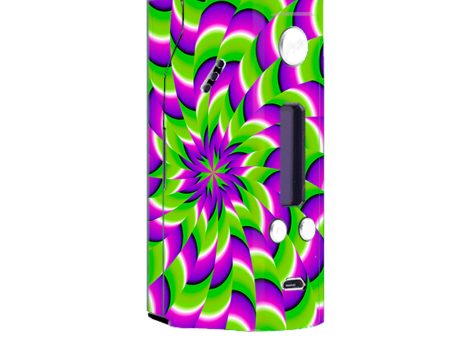 Purple Green Hippy Trippy Psychedelic Motion Swirl Wismec Reuleaux RX200 Skin Online Sale